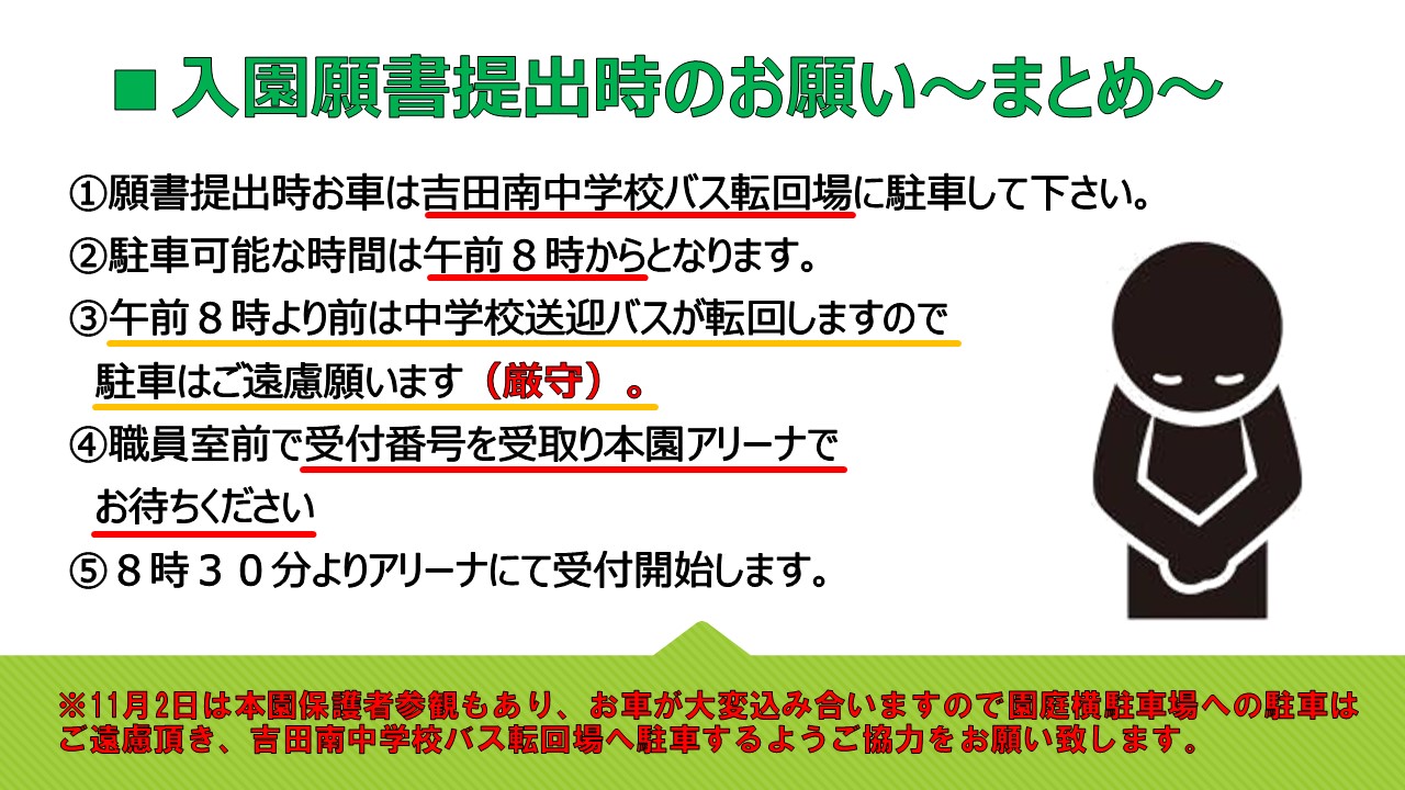 願書申込時の注意点